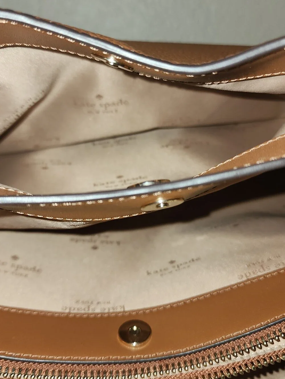 Kate Spade Large Dumpling Satchel Warm Gingerbread Flawless w/ Strap